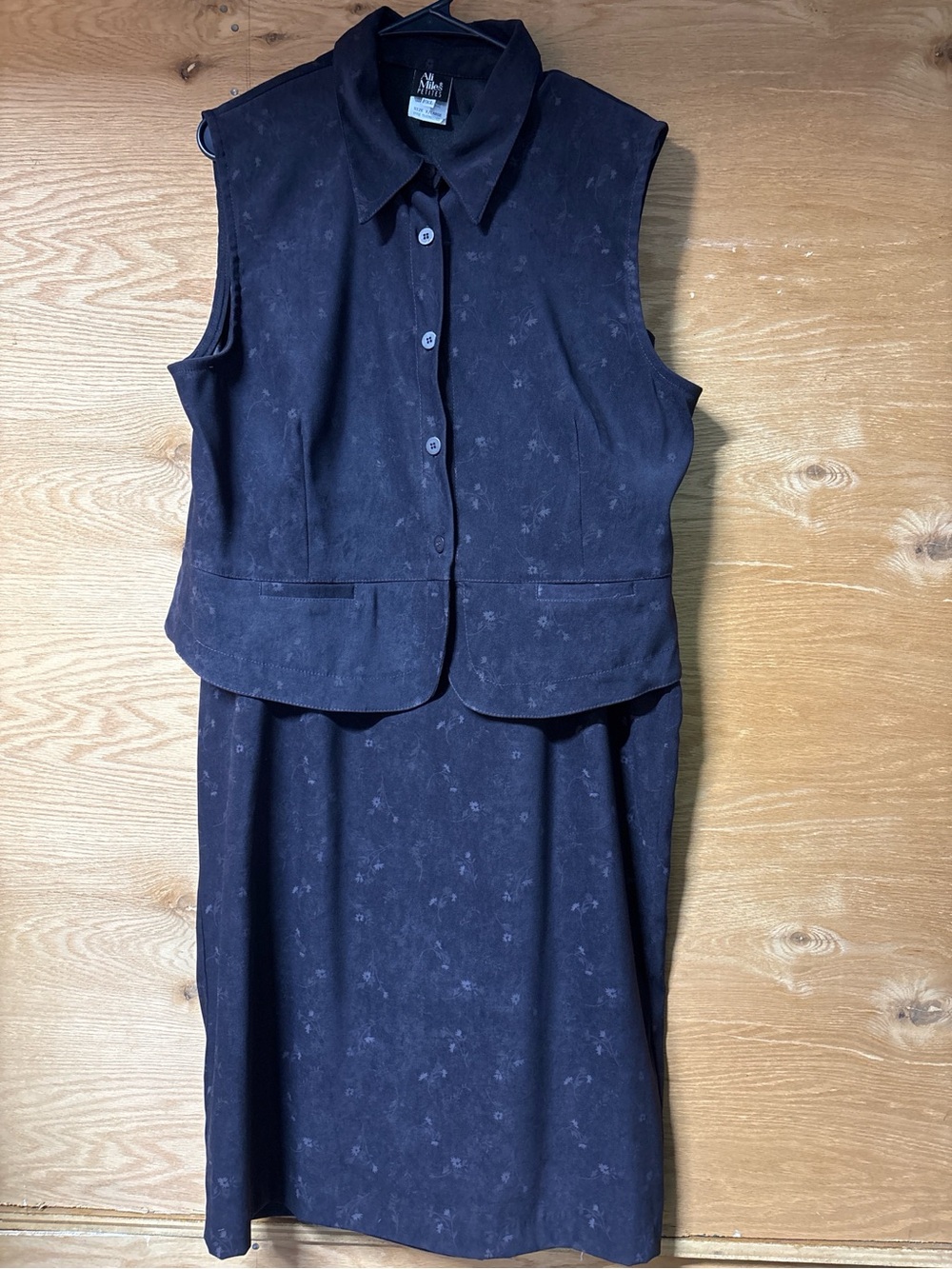 Vintage Ali Miles Purple Floral Maxi skirt with Matching Vest